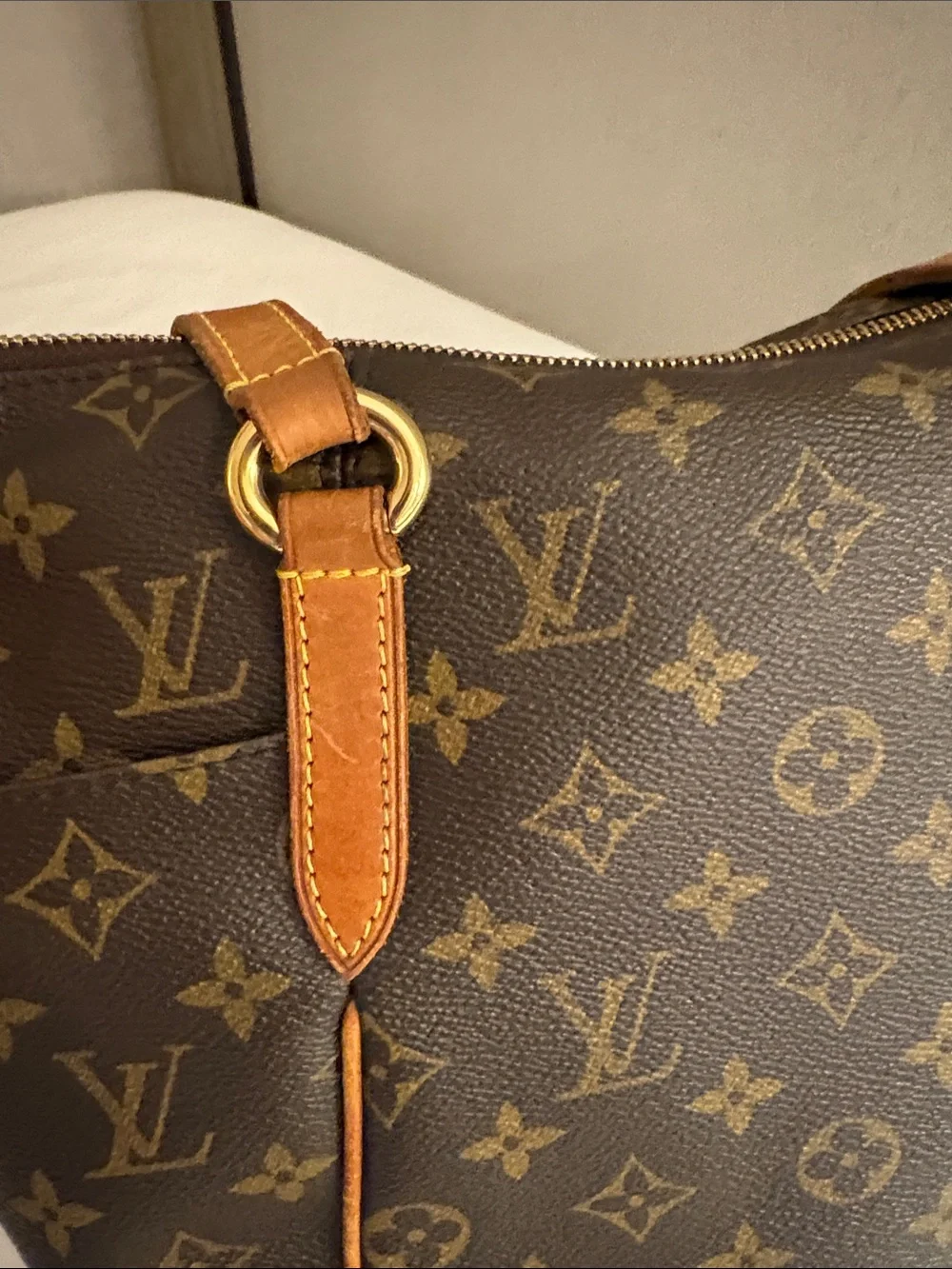 Authentic Louis Vuitton Monogram TotallyPM Canvas Shoulder Tote in Brown and Tan